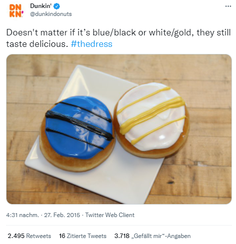 Bild eines Donuts in Blau/Schwarz und eines Donuts in weiss gold